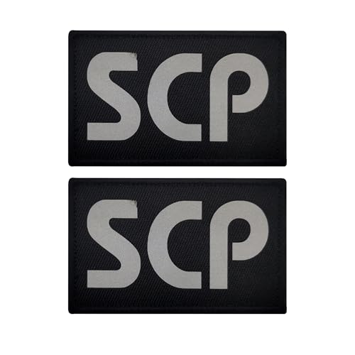 ODSS SCP Foundation Infrarot Reflektierende Patches, Tactical Moral Special Containment Procedures Foundation Logo Badges, Hakenverschlüsse Rückseite mit Schlaufe, 8 x 5 cm, Schwarz und Silber ODSS SCP Foundation Infrarot Reflektierende Patches, Tactical Moral Special Containment Procedures Foundation Logo Badges, Hakenverschlüsse Rückseite mit Schlaufe, 8 x 5 cm, Schwarz und Silber von ODSS