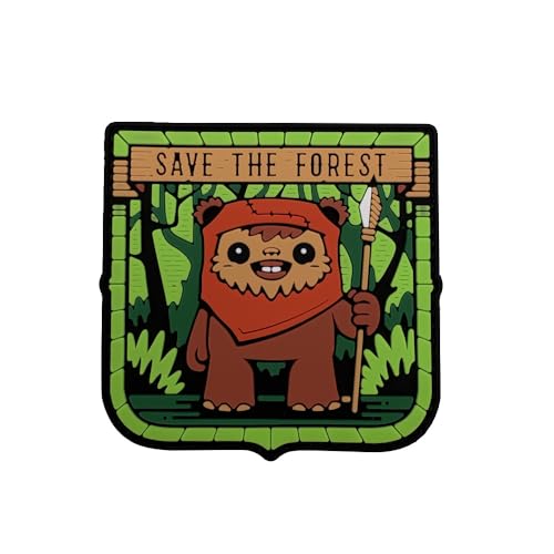ODSS Save The Forest PVC Moral Patch, Hakenverschlüsse, Rückseite mit Schlaufenmuster, 8,8 x 8,5 cm, Wald-Charakter-Design ODSS Save The Forest PVC Moral Patch, Hakenverschlüsse, Rückseite mit Schlaufenmuster, 8,8 x 8,5 cm, Wald-Charakter-Design von ODSS