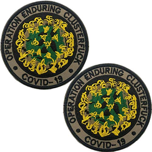 Operation Enduring Clusterfck COVID-19 Bestickter Aufnäher - Emblem Taktische militärische Moral Lustige Aufnäher Abzeichen Applikationen mit Klettverschluss 3.15 Zoll 2 Stück Operation Enduring Clusterfck COVID-19 Bestickter Aufnäher - Emblem Taktische militärische Moral Lustige Aufnäher Abzeichen Applikationen mit Klettverschluss 3.15 Zoll 2 Stück von ODSS