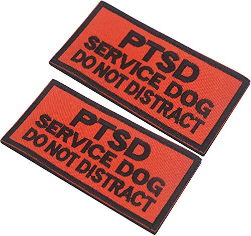 PTSD Service Dog Do Not Distract Tactical Military Moral Badge Emblem Bestickter Fastener Hook & Loop Patches Applikationen für Geschirre Westen 10 x 5 cm Größe (2 Stück) von ODSS