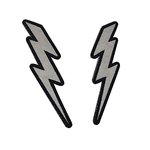 Reflektierende Blitz-Patches, Lightning Tactical Moral Badge Patches – zum Aufnähen auf Kleidung Tasche bestickt Abzeichen Stickerei Applikation von 2 Stück (groß) von ODSS