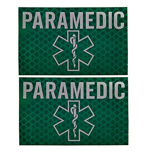 Reflektierende Sanitäter-Patches, medizinische EMT-EMS und Sanitäter, taktische Moral-Abzeichen – Krankenschwester Arzt Erste Hilfe Sanitäter Logo 4,8 x 8,9 cm, 2 Stück von ODSS