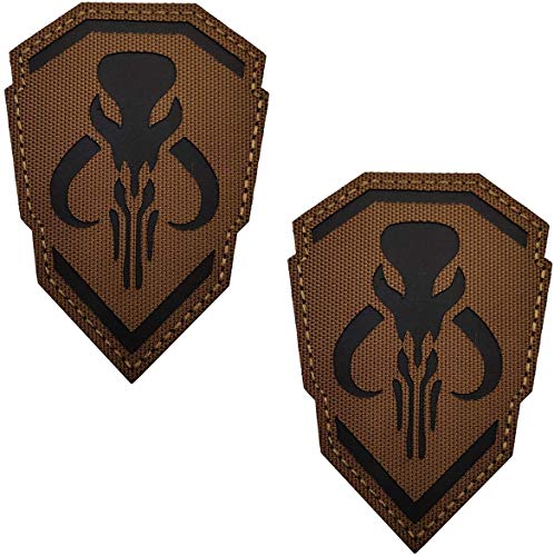 Reflektierender Mythosaurier-Aufnäher – IR Infrarot Mandalorian Tactical Military Moral Emblem Patches mit Klettverschluss Rückseite 9,5 x 6,5 cm von ODSS