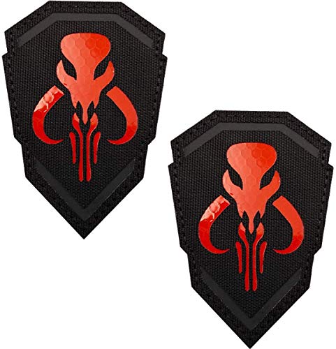 Reflektierender Mythosaurier-Aufnäher – IR Infrarot Mandalorian Tactical Military Moral Emblem Patches mit Klettverschluss Rückseite 9,5 x 6,5 cm von ODSS