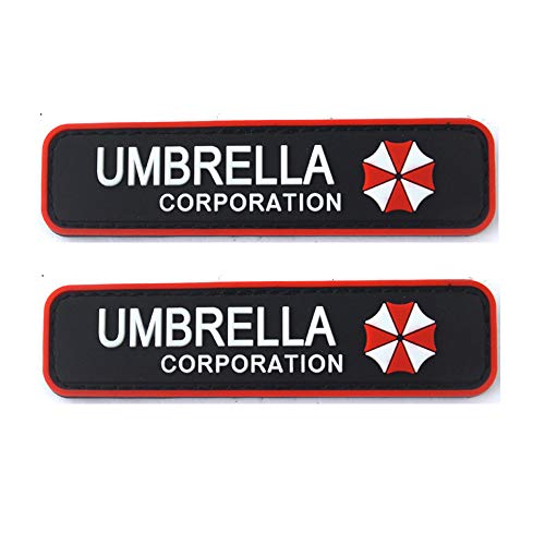 Resident Evil Umbrella Corporation PVC Patch Badges Emblem Applique Hook Patches für Kleidung Rucksack Zubehör Armband 2 Stück (C) von ODSS
