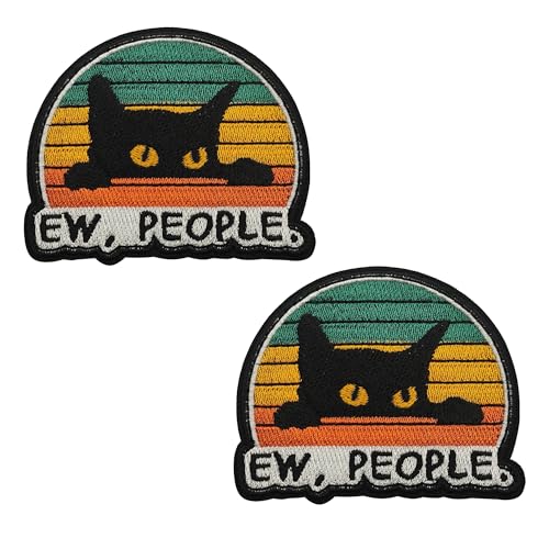 Retro Regenbogen Katze bestickte Applikationen Patches, Verschluss Haken Rückseite Reparatur Patch Dekorative Applikation, Humor Lustige Meme Tier Stickerei Patch Taktische Abzeichen, 6,4 x 7,6 cm Retro Regenbogen Katze bestickte Applikationen Patches, Verschluss Haken Rückseite Reparatur Patch Dekorative Applikation, Humor Lustige Meme Tier Stickerei Patch Taktische Abzeichen, 6,4 x 7,6 cm von ODSS