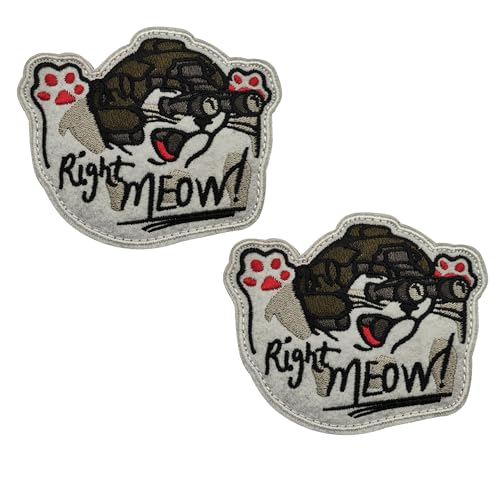 Right Meow Cat Embroidered Appliqué Patches, Cute Meme Embroidery Applique Repair Patch, Cartoon Funny Tactical Badges, 3.74 x 3.15 Inch, 2-Pack Right Meow Cat Embroidered Appliqué Patches, Cute Meme Embroidery Applique Repair Patch, Cartoon Funny Tactical Badges, 3.74 x 3.15 Inch, 2-Pack von ODSS
