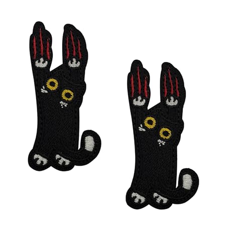 Rock Climbing Cat Embroidered Patches, Humor Funny Decorative Fabric Repair Patch Tactical Moral Badges for Clothes, Backpacks, Hats, 6.5 x 3 cm, Black, 2 Pcs Rock Climbing Cat Embroidered Patches, Humor Funny Decorative Fabric Repair Patch Tactical Moral Badges for Clothes, Backpacks, Hats, 6.5 x 3 cm, Black, 2 Pcs von ODSS