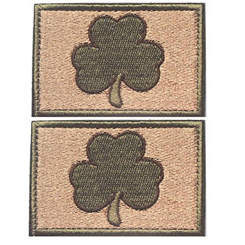 Saint Patrick's Day Kleeblatt Taktische Morale Stickerei Haken und Schleife Patch 7,5 cm x 5 cm Subdued Irish Tactical Patches für Kleidung Jeans Jacken Rucksäcke (Coyote Tan) von ODSS