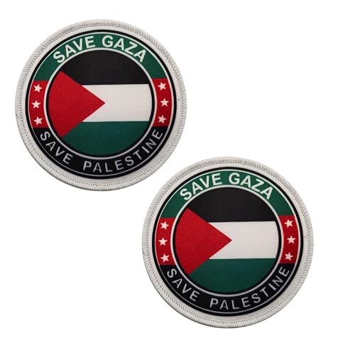 Save Palästina Palästinensische Flaggen Stickerei Applique Patches, Save Gaza Lustige bestickte Applikation Patches Klettverschluss Rückseite Taktische Militär Moral Emblem Abzeichen von ODSS