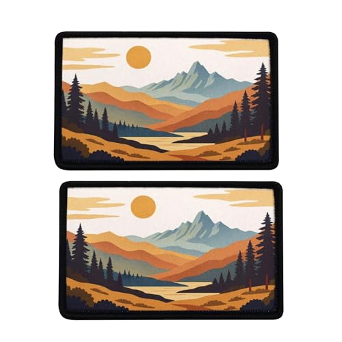 Scenic Mountain Landscape Sierra Sunshine bedruckte Aufnäher, bestickter Rand, Stoffaufnäher, Hakenverschlüsse, Rückseite mit Schlaufenmuster, 8 x 5 cm Scenic Mountain Landscape Sierra Sunshine bedruckte Aufnäher, bestickter Rand, Stoffaufnäher, Hakenverschlüsse, Rückseite mit Schlaufenmuster, 8 x 5 cm von ODSS