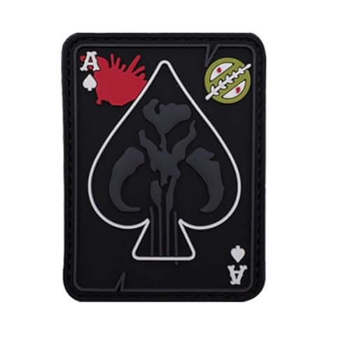 Spade A Mammoth PVC Moral Patches, Outdoor Rucksack Armband Badges, 6 x 8 cm, Schwarz und Gary von ODSS