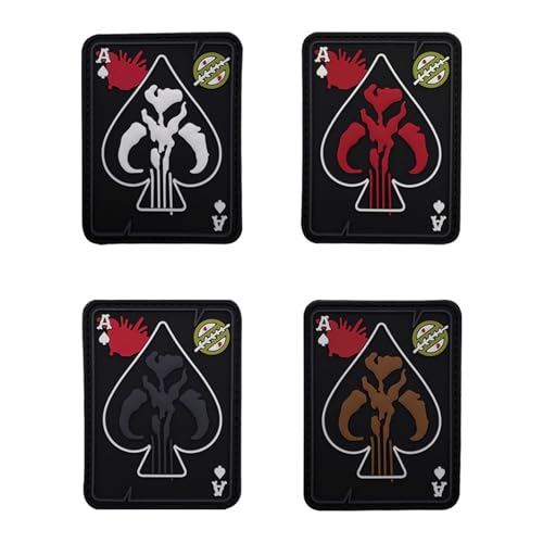 Spade A Mammoth PVC Moral Patches Outdoor Rucksack Armband Abzeichen 6 x 8 cm Weiß Rot Grau und Braun von ODSS