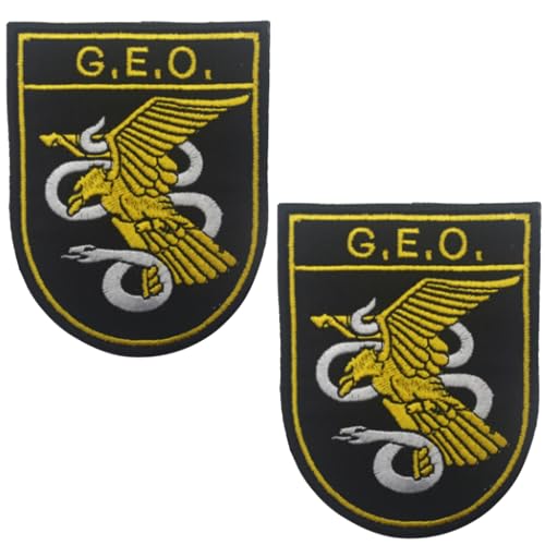 Spanisches G.E.O. Militär bestickter Schild-Aufnäher, taktische Moral-Embleme, Abzeichen, Set, dekorative Applikationen für Jacken, Rucksäcke, Uniformen, Kleidung Spanisches G.E.O. Militär bestickter Schild-Aufnäher, taktische Moral-Embleme, Abzeichen, Set, dekorative Applikationen für Jacken, Rucksäcke, Uniformen, Kleidung von ODSS