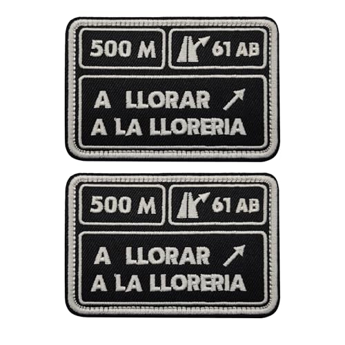 Spanisches Straßenschild Taktische Patches Set, Taktische Moral Embleme Abzeichen Set Humorvolle Gestickte Patches Dekorative Applikationen für Jacken Rucksäcke Uniformen Kleidung, 9 x 6 cm von ODSS