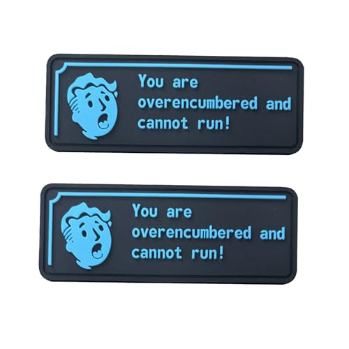 Tactical Gaming PVC Moral Patches Applikationen, You are Overencumbered Design Repair Patch für Kleidung, Jeans, Jacken, Rucksäcke, Hüte, Hemden, 3,5 x 8,9 cm, Schwarz und Blau, 2 Stück Tactical Gaming PVC Moral Patches Applikationen, You are Overencumbered Design Repair Patch für Kleidung, Jeans, Jacken, Rucksäcke, Hüte, Hemden, 3,5 x 8,9 cm, Schwarz und Blau, 2 Stück von ODSS