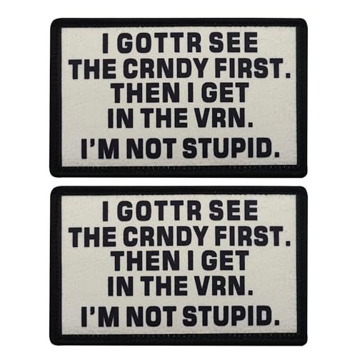 Tactical Moral Patch mit Candy Van Zitat I Gotta See The Candy First I'm not Stupid Klett-Rückseite 8 x 5 cm Schwarz und Weiß 2 Stück von ODSS