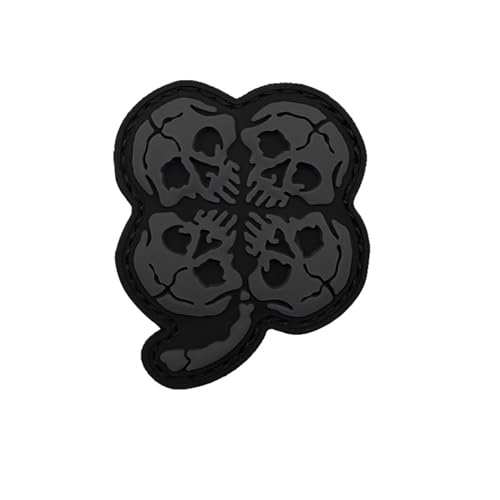 Taktische Totenkopf-Kleeblatt-Patches, PVC, Outdoor-Rucksäcke, Armband-Abzeichen, 5,7 x 4,8 cm Taktische Totenkopf-Kleeblatt-Patches, PVC, Outdoor-Rucksäcke, Armband-Abzeichen, 5,7 x 4,8 cm von ODSS