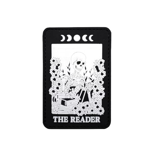 The Reader Skelett PVC Moral Patch Gothic Book Design Glow in Dark Feature Hook Fasteners Back with Loop Swatch 9 x 6 cm Black The Reader Skelett PVC Moral Patch Gothic Book Design Glow in Dark Feature Hook Fasteners Back with Loop Swatch 9 x 6 cm Black von ODSS