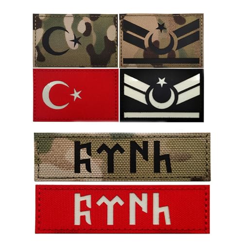 Türkei-Flagge, Infrarot, reflektierend, leuchtet im Dunkeln, Türkei-Flaggen, taktische Türkenflaggen, Militär-Moral-Abzeichen, DIY-Uniform-Emblem, dekorative Applikationen für Kleidung, Hut, von ODSS