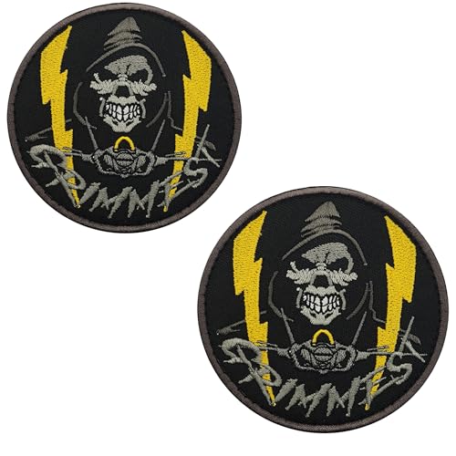 USAF 493rd F-35 Squadron Tactical Moral Patch, Totenkopf-Design, 8,9 cm, Schwarz und Gelb Blitz, 2 Stück USAF 493rd F-35 Squadron Tactical Moral Patch, Totenkopf-Design, 8,9 cm, Schwarz und Gelb Blitz, 2 Stück von ODSS