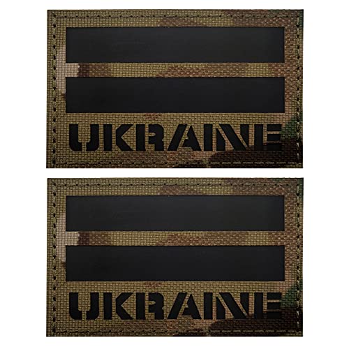 Ukraine-Flagge, IR-Infrarot-reflektierender Aufnäher, Applikationen, ukrainisch, DIY, taktisches Militär, Moral-Emblem, Armband, Abzeichen, dekorative Flicken (Farbe 2) von ODSS