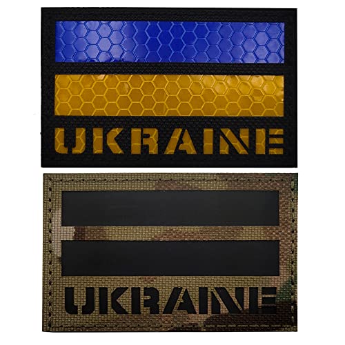 Ukraine Flagge IR Infrarot Reflektierende Patch Applikationen Ukrainian DIY Tactical Military Moral Emblem Armband Abzeichen Dekorative Patches (Farbe beide) von ODSS