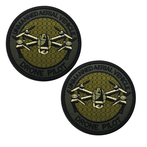 Unbemannte Luftfahrzeug-Drohnenpiloten, bestickte Applikationen, Patches, taktische Militärmoral, Outdoor-Rucksäcke, Armband-Abzeichen, 8 cm, Hakenverschlüsse auf der Rückseite mit Schlaufenmuster, 2 Unbemannte Luftfahrzeug-Drohnenpiloten, bestickte Applikationen, Patches, taktische Militärmoral, Outdoor-Rucksäcke, Armband-Abzeichen, 8 cm, Hakenverschlüsse auf der Rückseite mit Schlaufenmuster, 2 von ODSS