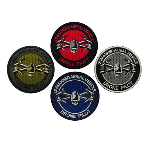 Unbemannte Luftfahrzeug-Drohnenpiloten, bestickte Applikationen, Patches, taktische Militärmoral, Outdoor-Rucksäcke, Armband-Abzeichen, 8 cm, Hakenverschlüsse auf der Rückseite mit Schlaufenmuster, 2 Unbemannte Luftfahrzeug-Drohnenpiloten, bestickte Applikationen, Patches, taktische Militärmoral, Outdoor-Rucksäcke, Armband-Abzeichen, 8 cm, Hakenverschlüsse auf der Rückseite mit Schlaufenmuster, 2 von ODSS