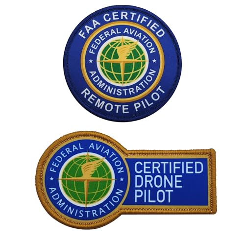 Zertifizierte Fern- und Drohnen-Piloten-Patches, taktisches Militär-Armband-Emblem, bestickte Applikationen mit Klettverschluss-Rückseite, 2 Stück Zertifizierte Fern- und Drohnen-Piloten-Patches, taktisches Militär-Armband-Emblem, bestickte Applikationen mit Klettverschluss-Rückseite, 2 Stück von ODSS