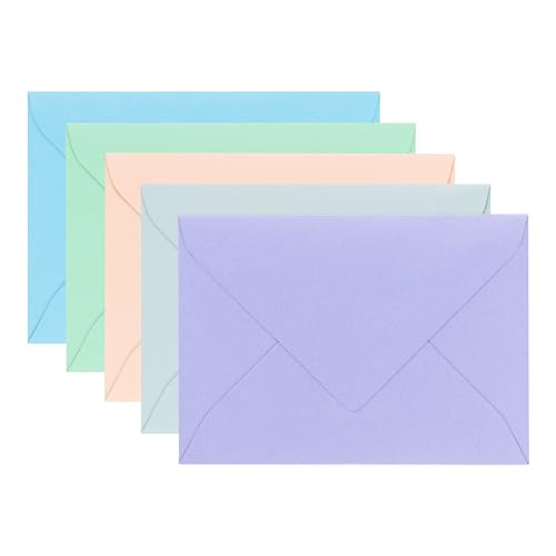 ÖKI Briefumschläge Pastellset | Für Grußkarten, Einladungen, Geburtstagskarten | Blau, Grün, Pfirsich, Grau, Lila | Briefkuvert/Briefhülle | Größe B6 125 x 176mm | 10 Stück ÖKI Briefumschläge Pastellset | Für Grußkarten, Einladungen, Geburtstagskarten | Blau, Grün, Pfirsich, Grau, Lila | Briefkuvert/Briefhülle | Größe B6 125 x 176mm | 10 Stück von ÖKI
