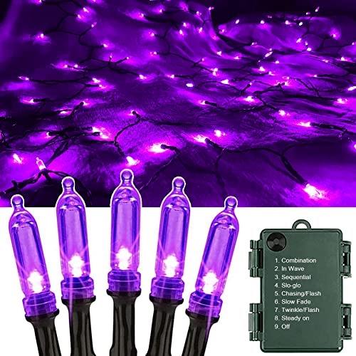 OEMG Lila Halloween Lichterkette Batterie, 12m 120 LED Halloween Lichterkette Außen Wasserdicht 8 Modi Halloween Deko Lichter für Outdoor Innen Garten Hochzeit Weihnachten Party Dekoration OEMG Lila Halloween Lichterkette Batterie, 12m 120 LED Halloween Lichterkette Außen Wasserdicht 8 Modi Halloween Deko Lichter für Outdoor Innen Garten Hochzeit Weihnachten Party Dekoration von OEMG