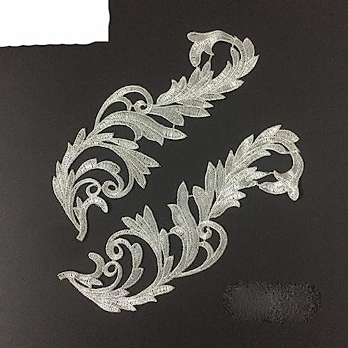 1 Spiegelpaar Gold-Silber-Spitze Stickerei-Applikationszubehör DIY Spitzenkragen Spitzenstoff-Patch JA29-SILVER, 1 Paar 1 Spiegelpaar Gold-Silber-Spitze Stickerei-Applikationszubehör DIY Spitzenkragen Spitzenstoff-Patch JA29-SILVER, 1 Paar von OEUWDI