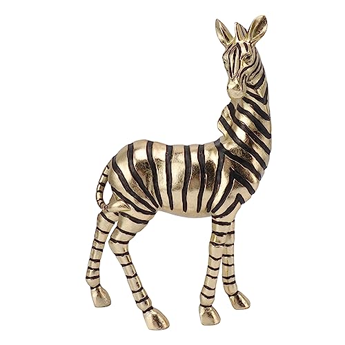 OFFAXE Wohn, Kunstharz Goldene Zebra-Statuen, Wohn Farbe Anti-Rutsch-Tiers kulptur für Wohnzimmer, Schreibtisch und Eingang von OFFAXE