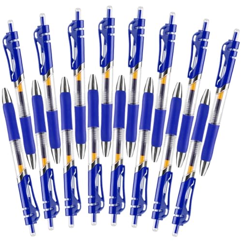 OFFCUP 0.5mm Blau Gelstifte, 16pcs Kugelschreiber Einziehbare Rollerball-Stifte Schnelltrocknend ergonomische Gelschreiber Großraumine Gehäuse rutschfeste Griffzone von OFFCUP