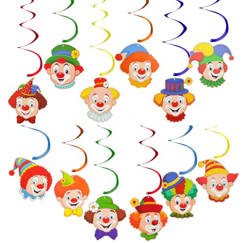 OFFCUP 12 Stück Clown Wirbel Deko Spiralen Girlande Geburtstagsparty Dekorationen Deckenhänger Zircus Spiralen Party Deko für Geburtstag, Hochzeit, Silvester oder Karneval Partydeko OFFCUP 12 Stück Clown Wirbel Deko Spiralen Girlande Geburtstagsparty Dekorationen Deckenhänger Zircus Spiralen Party Deko für Geburtstag, Hochzeit, Silvester oder Karneval Partydeko von OFFCUP