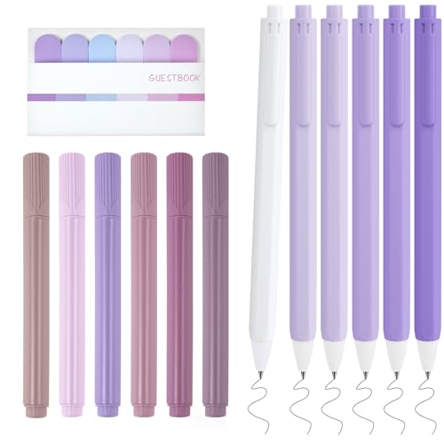 OFFCUP 13 Stück Schulsachen, Textmarker Pastell Set, 6 Highlighter Pens 6 Gelstifte Schwarz 0,5mm, Klebezettel, Marker Stifte Set Einziehbare Gelschreiber Aesthetic Stifte für Journal Bibel Büro OFFCUP 13 Stück Schulsachen, Textmarker Pastell Set, 6 Highlighter Pens 6 Gelstifte Schwarz 0,5mm, Klebezettel, Marker Stifte Set Einziehbare Gelschreiber Aesthetic Stifte für Journal Bibel Büro von OFFCUP