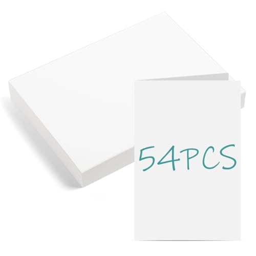 OFFCUP Blanko Postkarten, 54 Stück A6 Karteikarten Blanko, 15 x 10 cm DIY Papier Karten Weiße Ecken Bastelkarton Fotokarton zum Selbstgestalten, Beschriften Oder Bedrucken - Faltbar von OFFCUP