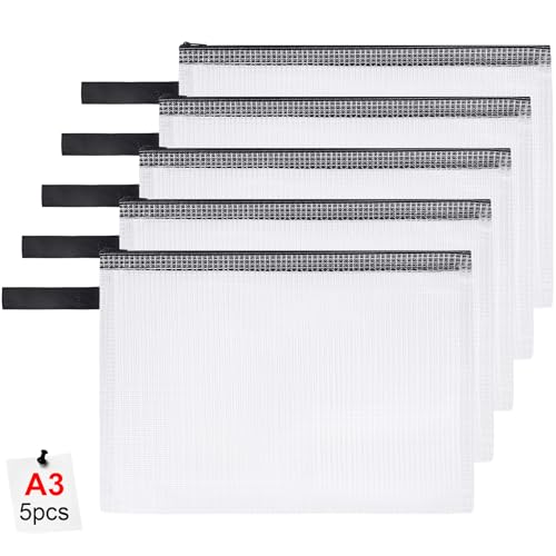 OFFCUP Dokumententasche A3, 5 Stücke Zip Tasche, wasserdichte Dokumententasche mit Reißverschluss, Mesh Beutel mit Reißverschluss Datei Zipper Tasche Reißverschlusstaschen OFFCUP Dokumententasche A3, 5 Stücke Zip Tasche, wasserdichte Dokumententasche mit Reißverschluss, Mesh Beutel mit Reißverschluss Datei Zipper Tasche Reißverschlusstaschen von OFFCUP