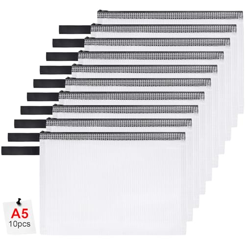 OFFCUP Dokumententasche A5, 10 Stücke Zip Tasche, wasserdichte Dokumententasche mit Reißverschluss, Mesh Beutel mit Reißverschluss Datei Zipper Tasche Reißverschlusstaschen OFFCUP Dokumententasche A5, 10 Stücke Zip Tasche, wasserdichte Dokumententasche mit Reißverschluss, Mesh Beutel mit Reißverschluss Datei Zipper Tasche Reißverschlusstaschen von OFFCUP