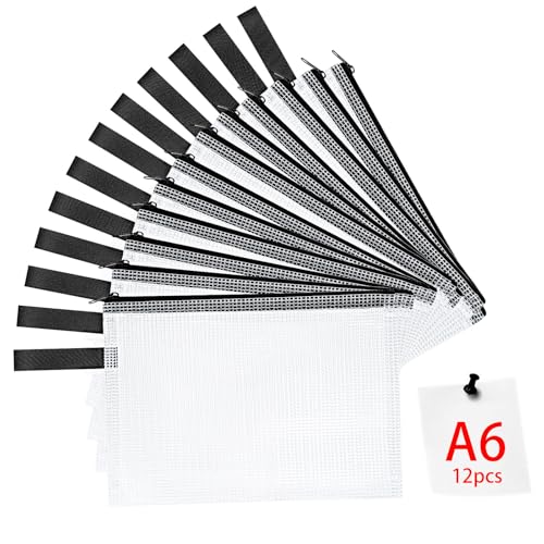 OFFCUP Dokumententasche A6, 12 Stücke Zip Tasche, wasserdichte Dokumententasche mit Reißverschluss, Mesh Beutel mit Reißverschluss Datei Zipper Tasche Reißverschlusstaschen OFFCUP Dokumententasche A6, 12 Stücke Zip Tasche, wasserdichte Dokumententasche mit Reißverschluss, Mesh Beutel mit Reißverschluss Datei Zipper Tasche Reißverschlusstaschen von OFFCUP