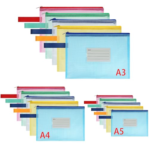 OFFCUP Dokumententasche mit Reißverschluss A3/A4/A5, 10 Stücke Reißverschlusstaschen mit Etikett, Wasserdichte Datei Zipper Tasche, Kunststoff Datei Taschen für Dokument, Papier, Kosmetik OFFCUP Dokumententasche mit Reißverschluss A3/A4/A5, 10 Stücke Reißverschlusstaschen mit Etikett, Wasserdichte Datei Zipper Tasche, Kunststoff Datei Taschen für Dokument, Papier, Kosmetik von OFFCUP