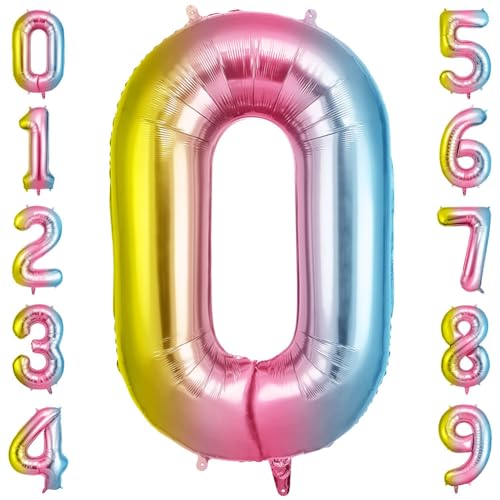 OFFCUP Farbverlauf Zahl Luftballoon, Riesige Folienballon Zahl 0, 40 Zoll Helium Ballons Geburtstag zahlen Luftballon Geburtstagsdeko Zahlenballon Jubiläumsparty Dekoration Bunt Folienzahlen Ballons OFFCUP Farbverlauf Zahl Luftballoon, Riesige Folienballon Zahl 0, 40 Zoll Helium Ballons Geburtstag zahlen Luftballon Geburtstagsdeko Zahlenballon Jubiläumsparty Dekoration Bunt Folienzahlen Ballons von OFFCUP