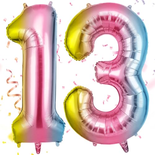 OFFCUP Farbverlauf Zahl Luftballoon, Riesige Folienballon Zahl 13, 40 Zoll Helium Ballons Geburtstag zahlen Luftballon Geburtstagsdeko Zahlenballon Jubiläumsparty Dekoration Bunt Folienzahlen Ballons OFFCUP Farbverlauf Zahl Luftballoon, Riesige Folienballon Zahl 13, 40 Zoll Helium Ballons Geburtstag zahlen Luftballon Geburtstagsdeko Zahlenballon Jubiläumsparty Dekoration Bunt Folienzahlen Ballons von OFFCUP