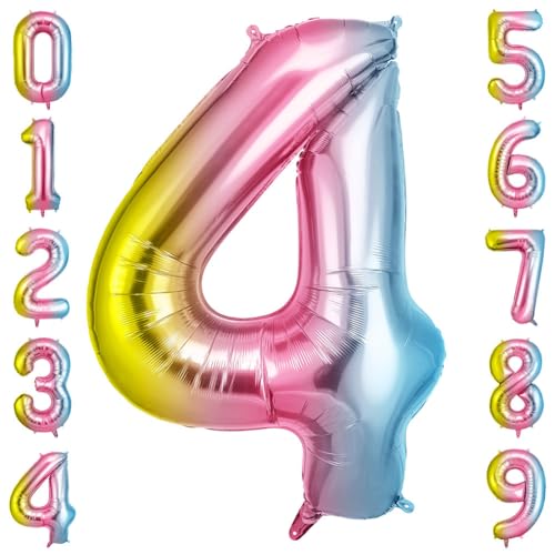 OFFCUP Farbverlauf Zahl Luftballoon, Riesige Folienballon Zahl 4, 40 Zoll Helium Ballons Geburtstag zahlen Luftballon Geburtstagsdeko Zahlenballon Jubiläumsparty Dekoration Bunt Folienzahlen Ballons OFFCUP Farbverlauf Zahl Luftballoon, Riesige Folienballon Zahl 4, 40 Zoll Helium Ballons Geburtstag zahlen Luftballon Geburtstagsdeko Zahlenballon Jubiläumsparty Dekoration Bunt Folienzahlen Ballons von OFFCUP