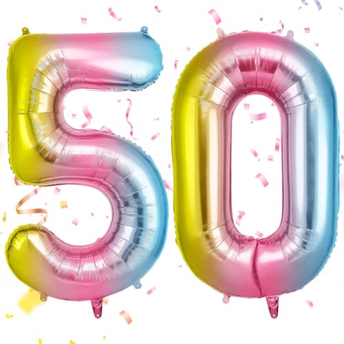 OFFCUP Farbverlauf Zahl Luftballoon, Riesige Folienballon Zahl 50, 40 Zoll Helium Ballons Geburtstag zahlen Luftballon Geburtstagsdeko Zahlenballon Jubiläumsparty Dekoration Bunt Folienzahlen Ballons OFFCUP Farbverlauf Zahl Luftballoon, Riesige Folienballon Zahl 50, 40 Zoll Helium Ballons Geburtstag zahlen Luftballon Geburtstagsdeko Zahlenballon Jubiläumsparty Dekoration Bunt Folienzahlen Ballons von OFFCUP