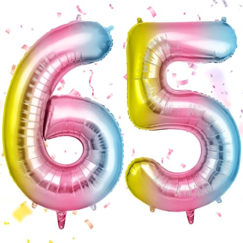 OFFCUP Farbverlauf Zahl Luftballoon, Riesige Folienballon Zahl 65, 40 Zoll Helium Ballons Geburtstag zahlen Luftballon Geburtstagsdeko Zahlenballon Jubiläumsparty Dekoration Bunt Folienzahlen Ballons OFFCUP Farbverlauf Zahl Luftballoon, Riesige Folienballon Zahl 65, 40 Zoll Helium Ballons Geburtstag zahlen Luftballon Geburtstagsdeko Zahlenballon Jubiläumsparty Dekoration Bunt Folienzahlen Ballons von OFFCUP