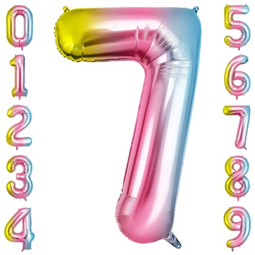 OFFCUP Farbverlauf Zahl Luftballoon, Riesige Folienballon Zahl 7, 40 Zoll Helium Ballons Geburtstag zahlen Luftballon Geburtstagsdeko Zahlenballon Jubiläumsparty Dekoration Bunt Folienzahlen Ballons OFFCUP Farbverlauf Zahl Luftballoon, Riesige Folienballon Zahl 7, 40 Zoll Helium Ballons Geburtstag zahlen Luftballon Geburtstagsdeko Zahlenballon Jubiläumsparty Dekoration Bunt Folienzahlen Ballons von OFFCUP