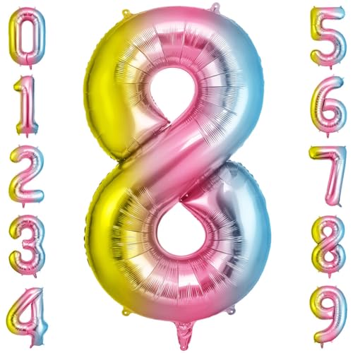 OFFCUP Farbverlauf Zahl Luftballoon, Riesige Folienballon Zahl 8, 40 Zoll Helium Ballons Geburtstag zahlen Luftballon Geburtstagsdeko Zahlenballon Jubiläumsparty Dekoration Bunt Folienzahlen Ballons OFFCUP Farbverlauf Zahl Luftballoon, Riesige Folienballon Zahl 8, 40 Zoll Helium Ballons Geburtstag zahlen Luftballon Geburtstagsdeko Zahlenballon Jubiläumsparty Dekoration Bunt Folienzahlen Ballons von OFFCUP