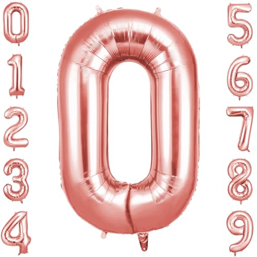 OFFCUP Geburtstag Zahlen Luftballon Roségold, Geburtstagsdeko Ballons Zahl 0, Riesige Folienballon in 40" Helium Ballons für Männer Frauen Geburtstagsparty Deko, Jubiläum 0 Jahre Deko OFFCUP Geburtstag Zahlen Luftballon Roségold, Geburtstagsdeko Ballons Zahl 0, Riesige Folienballon in 40" Helium Ballons für Männer Frauen Geburtstagsparty Deko, Jubiläum 0 Jahre Deko von OFFCUP